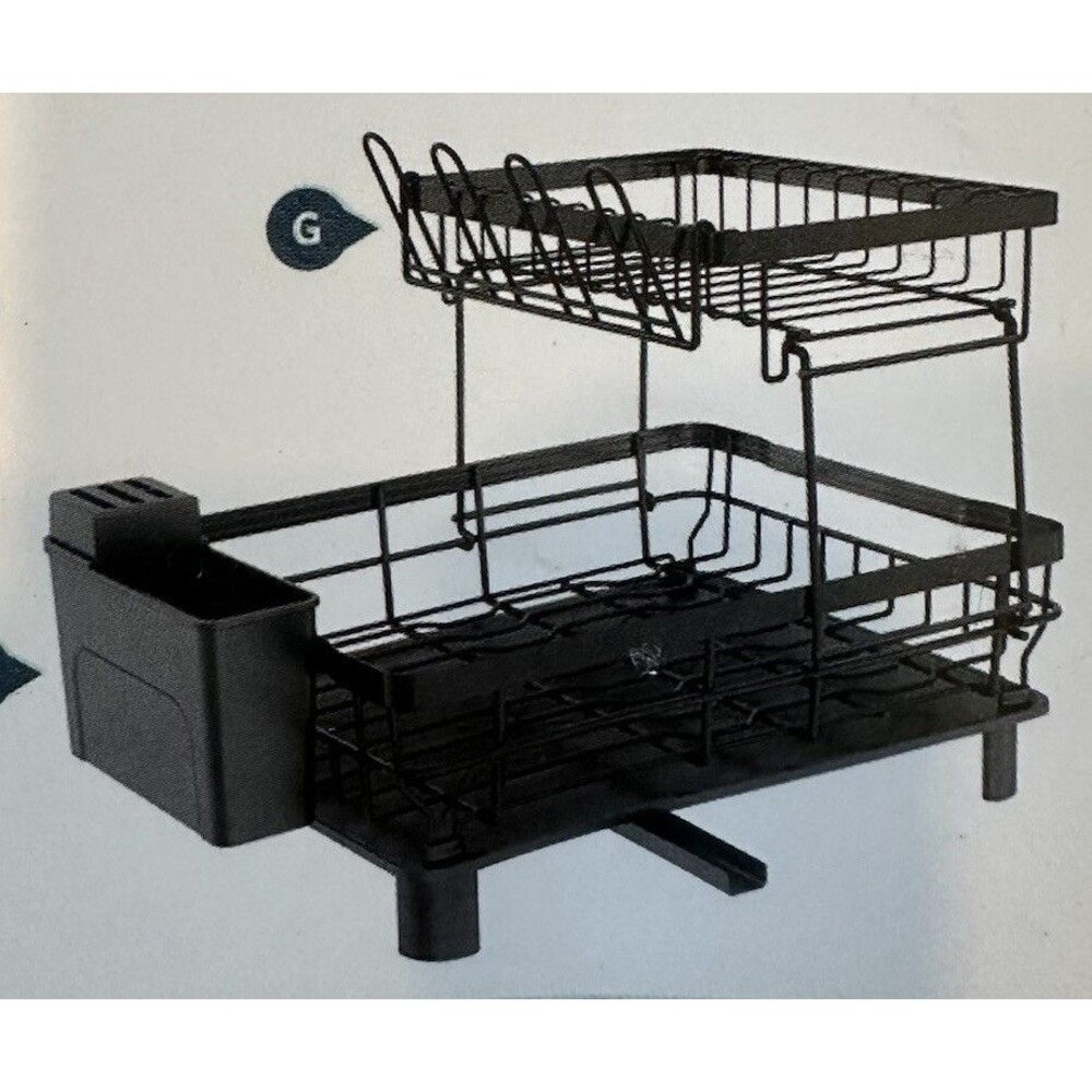 Dish Drying Rack 2 Tier, Kitchen Dish Drainer for Pots and P...